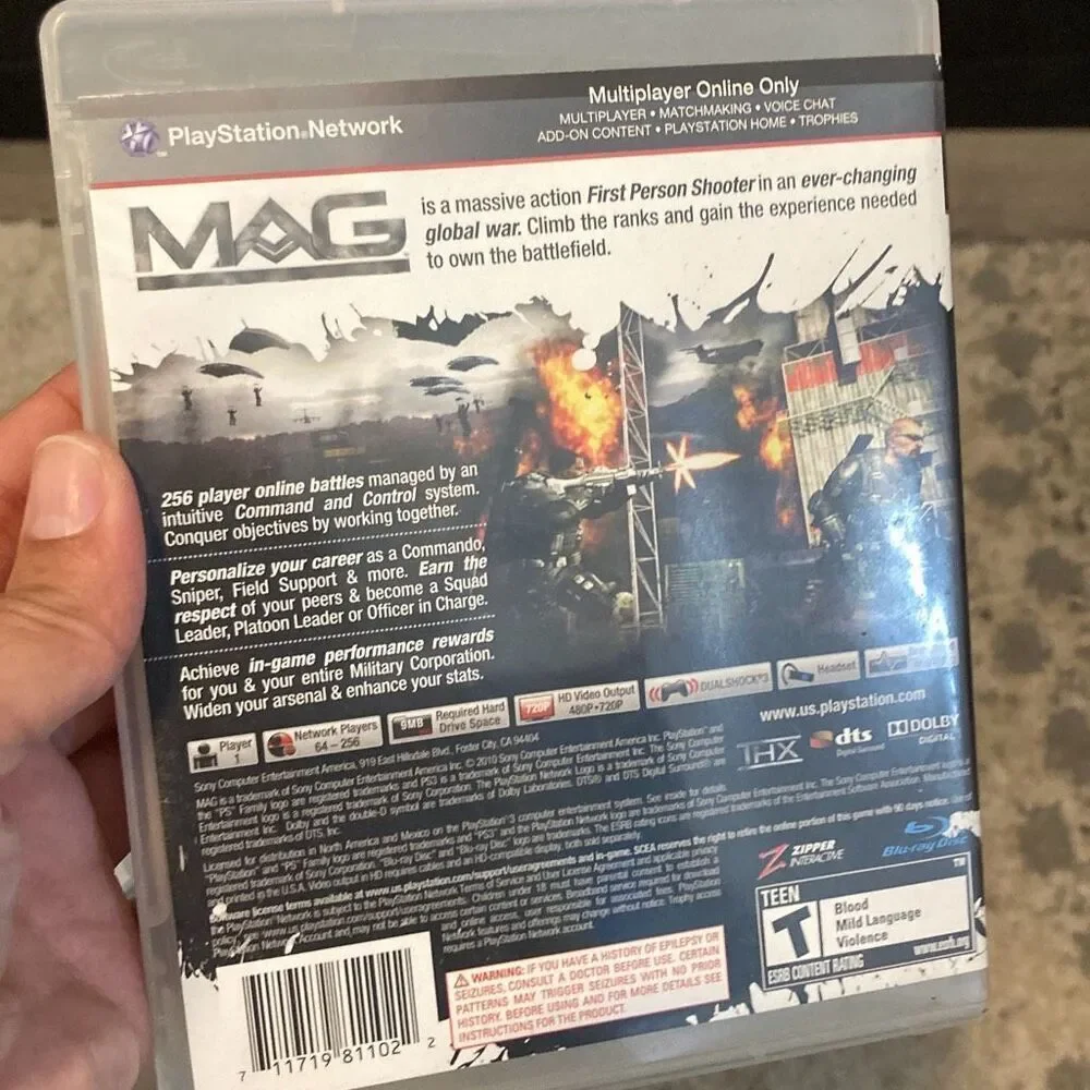 MAG PS3 Game – Massive Action Shooter Multiplayer Only w/ Case & Disc
